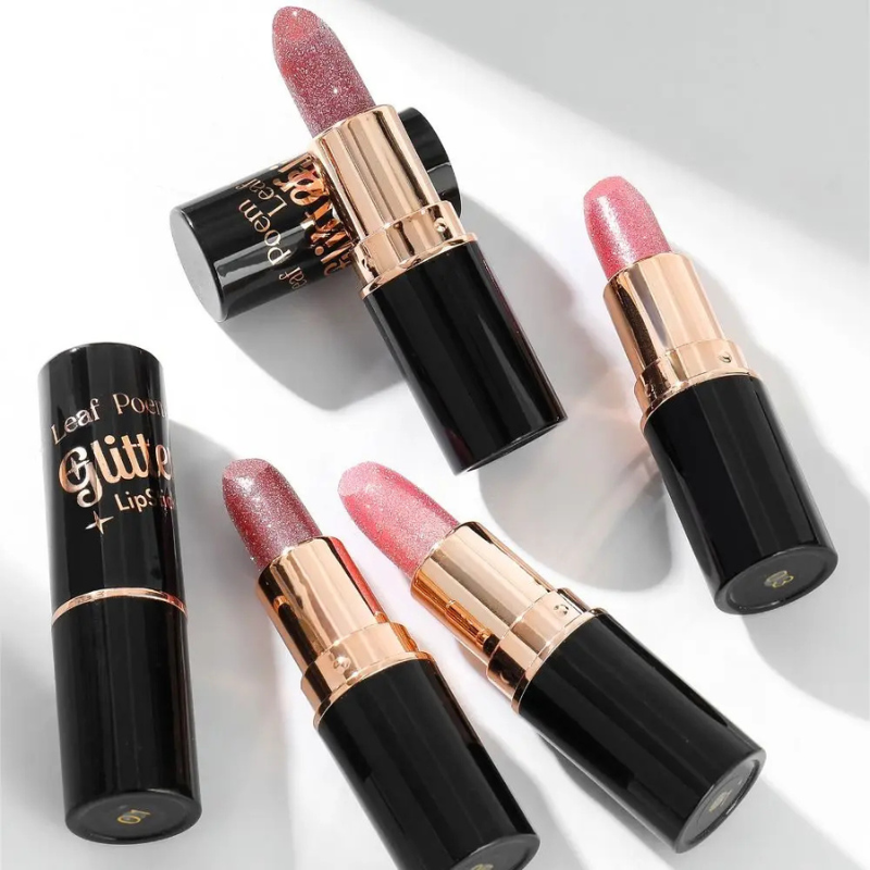 Batom Cintilante com Glitter Hidratante à Prova d'Água