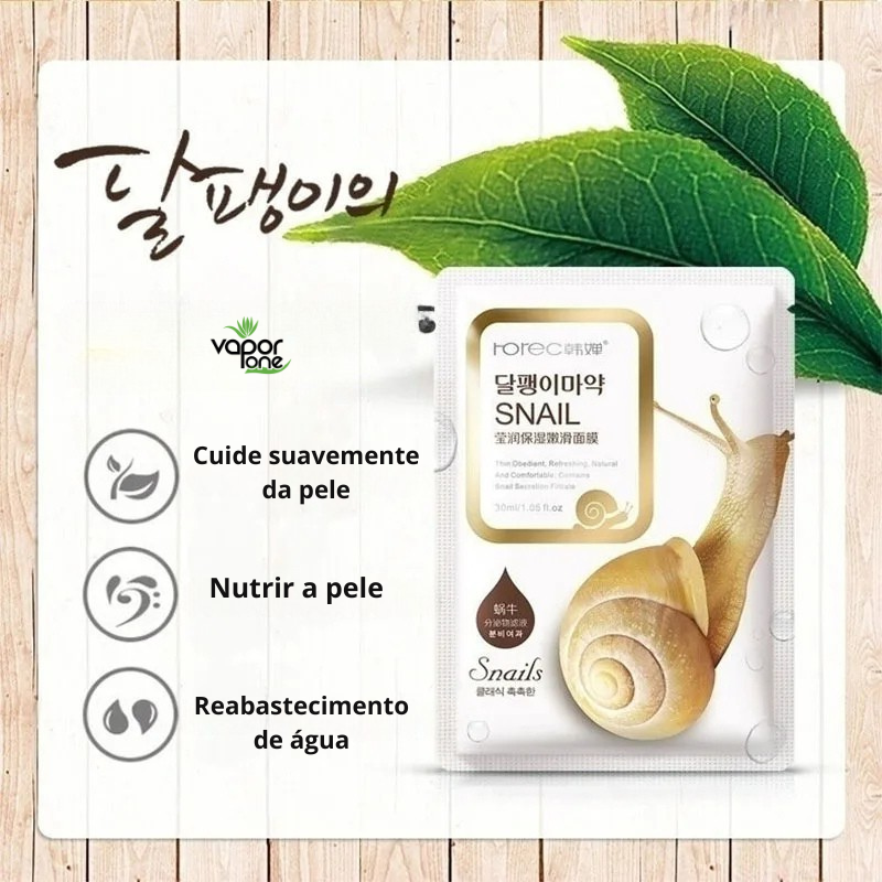 Máscara Facial Caracol Hidratante – 10 Unidades