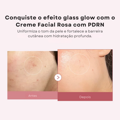 Creme Facial Rosa com PDRN e Peptídeos