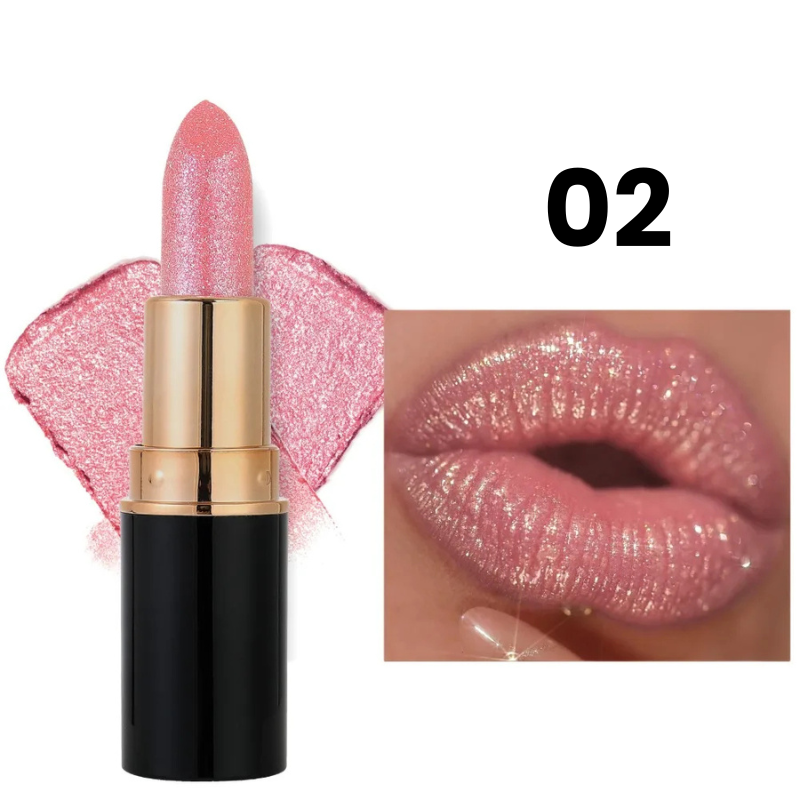 Batom Cintilante com Glitter Hidratante à Prova d'Água