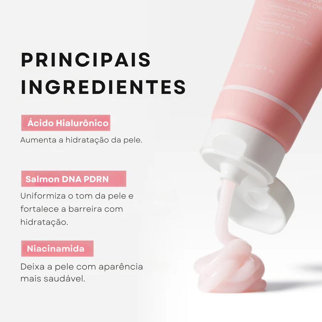 Creme Facial Rosa com PDRN e Peptídeos