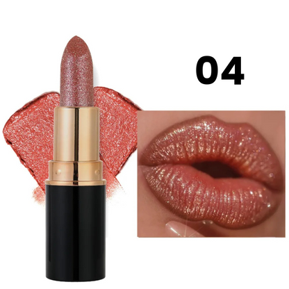 Batom Cintilante com Glitter Hidratante à Prova d'Água