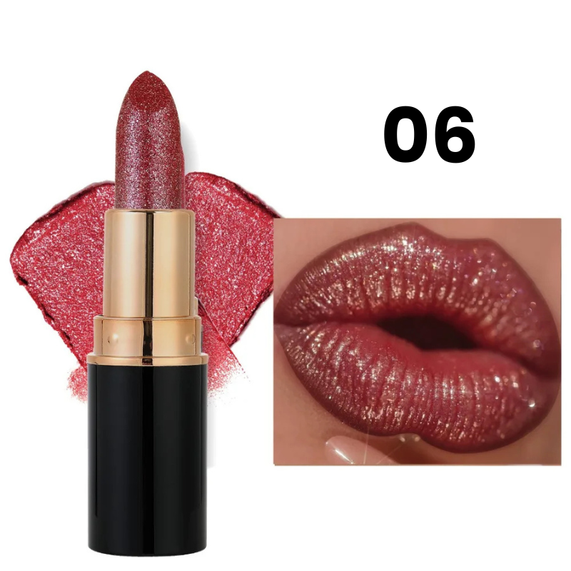Batom Cintilante com Glitter Hidratante à Prova d'Água