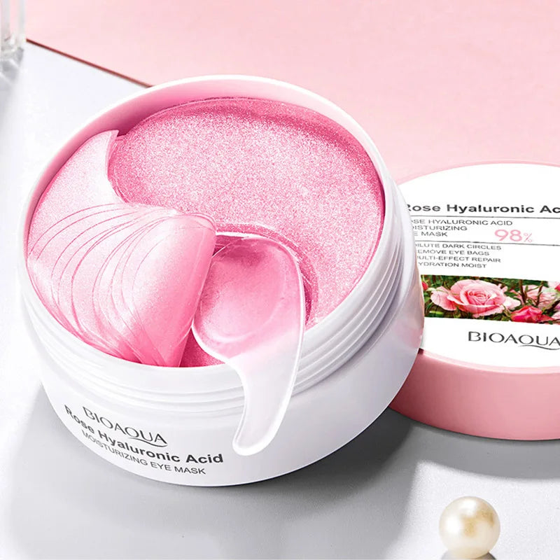 Máscara Facial Anti-Inchaço e Olheiras com Ácido Hialurônico Rosa